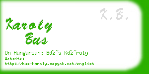karoly bus business card